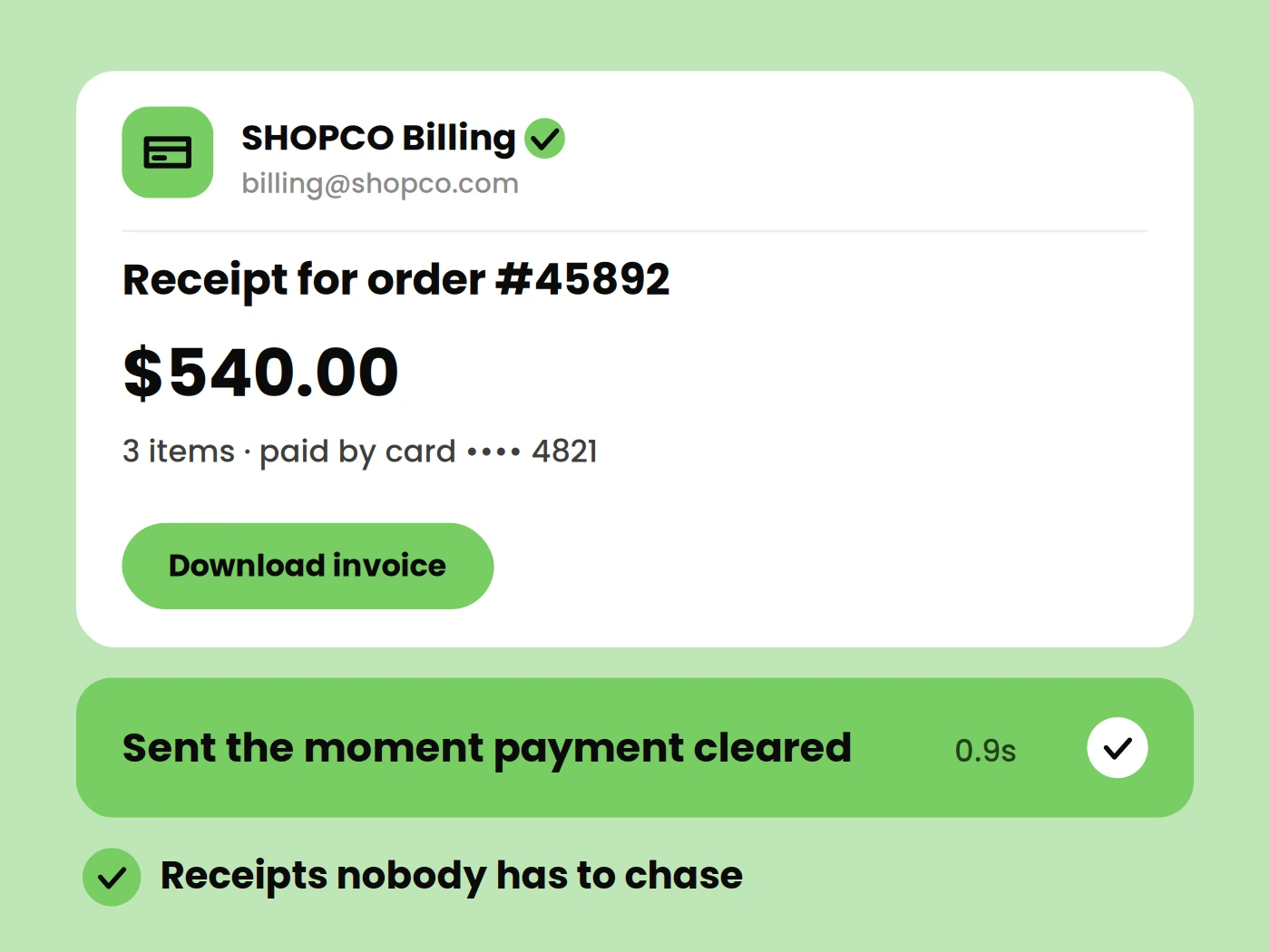 Payment Receipts